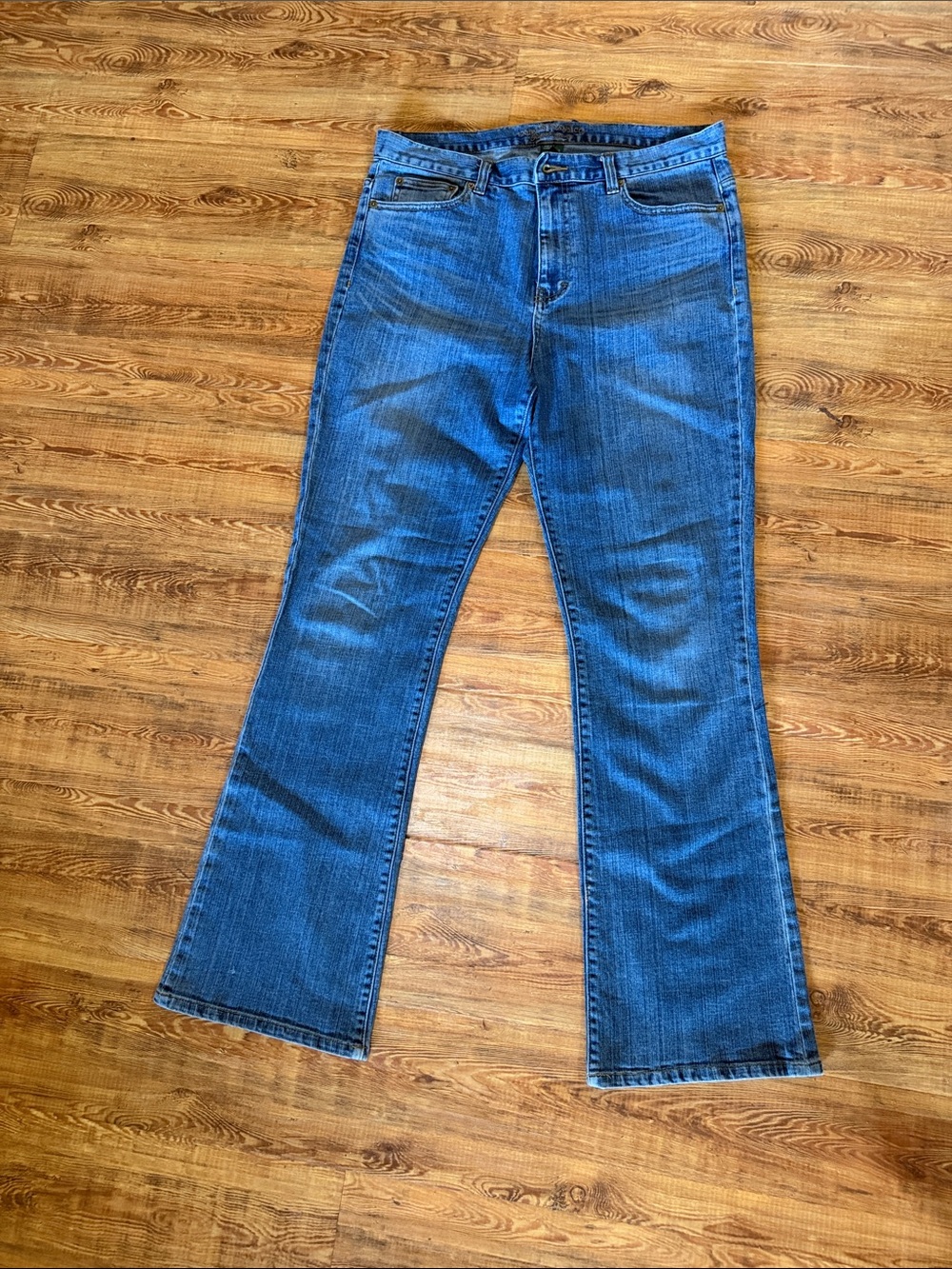 Ralph Lauren Blue Denim Jeans with Brown Leather Patch